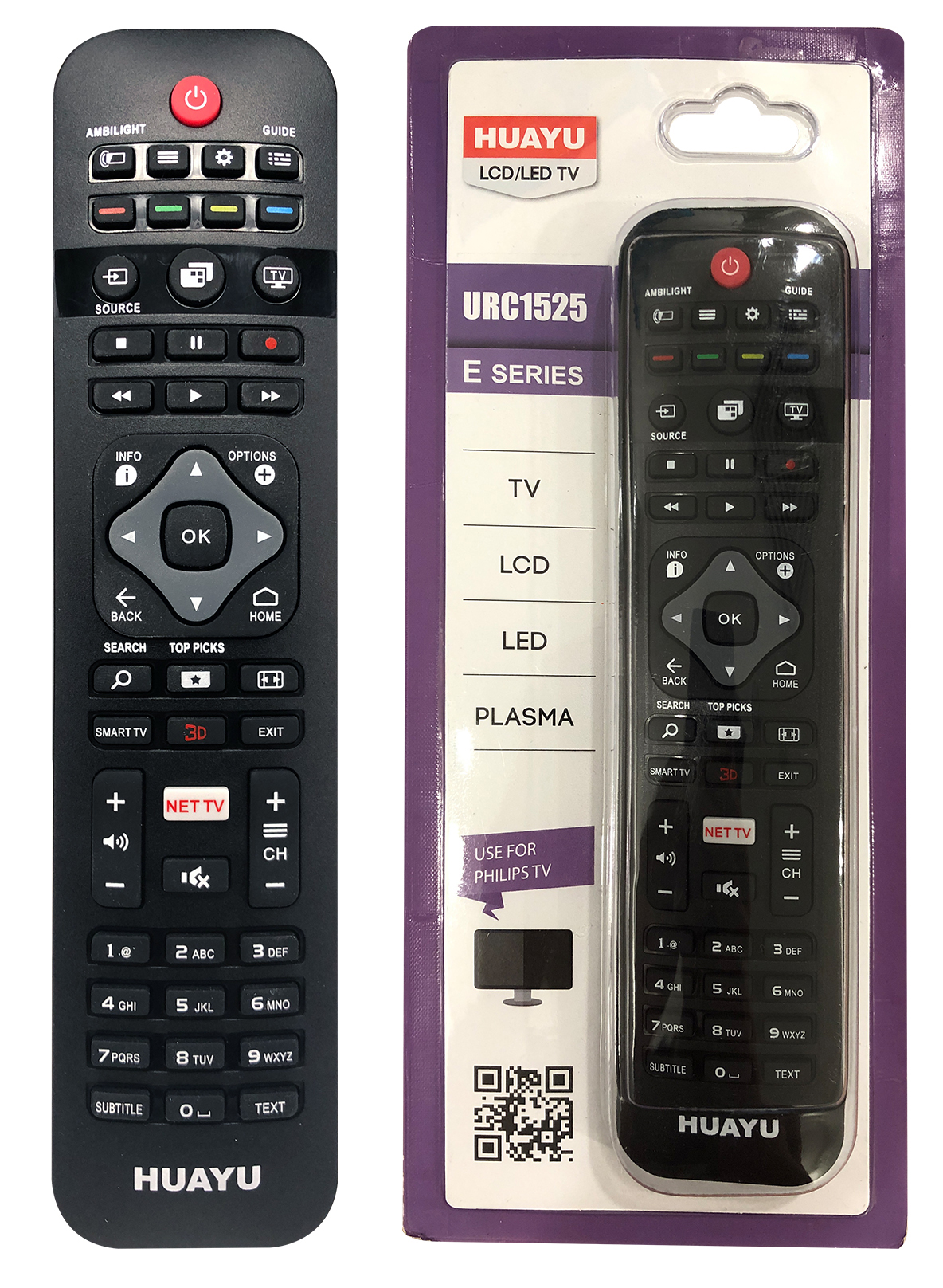 Telecomandă universală Smart TV pentru Philips URC-1525, cu Netflix