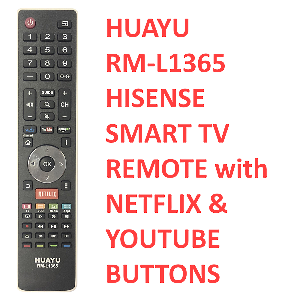Telecomandă universală Smart TV pentru Hisense RM-L1365, cu Netflix