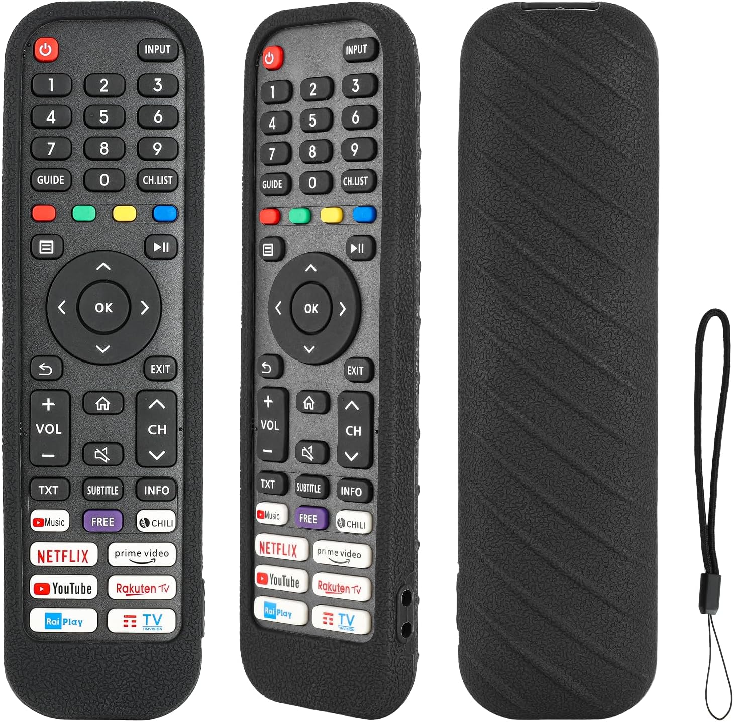 Husă din silicon pentru telecomanda Hisense, neagră