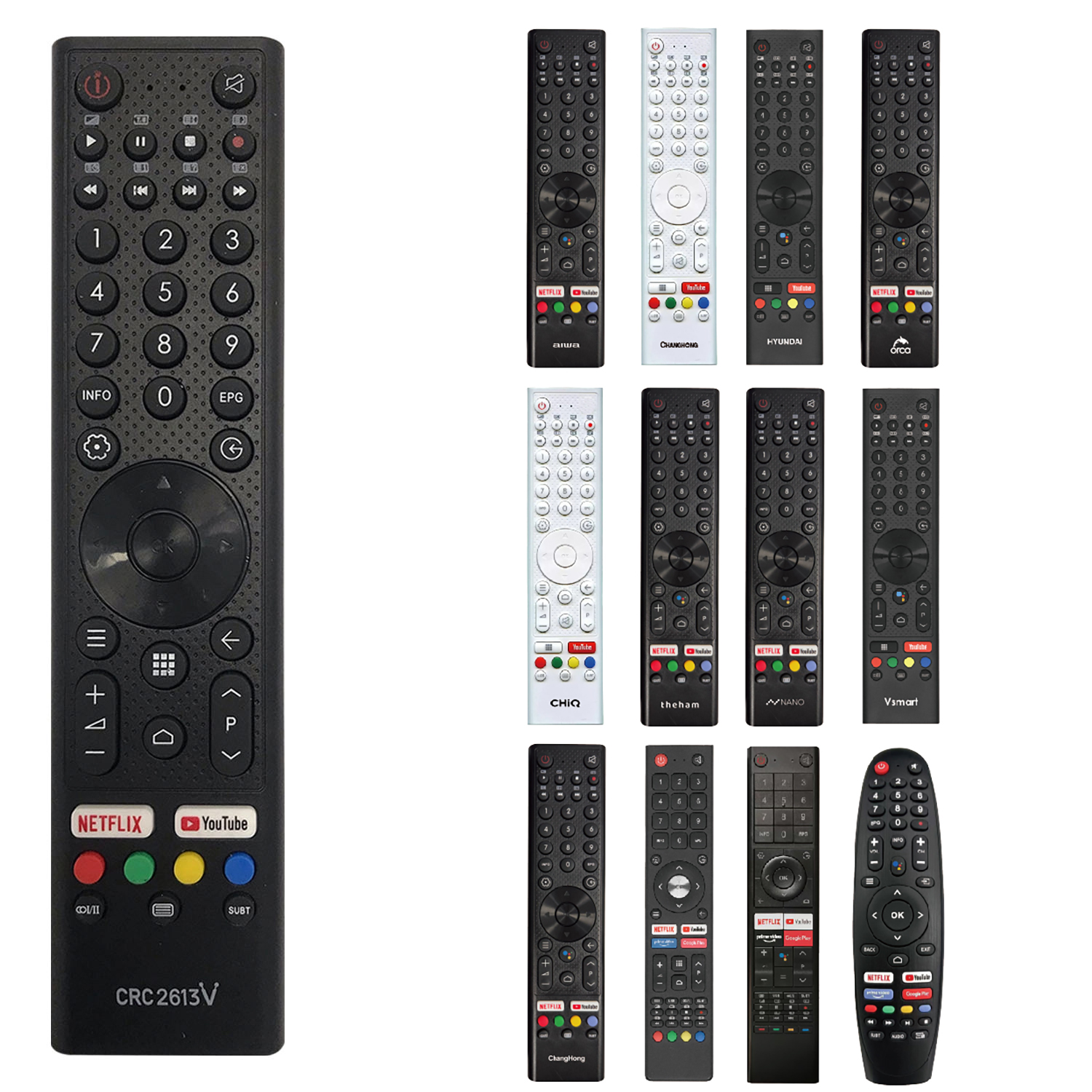 Telecomandă universală Smart TV pentru Tesla, Smart-Tech și alte mărci CRC2613V, cu Netflix