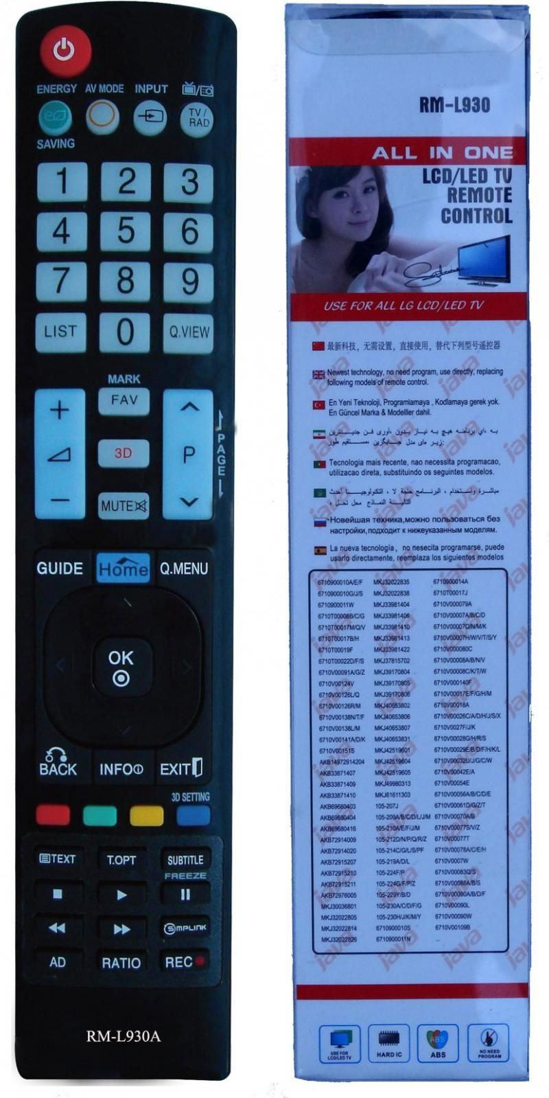 Telecomandă TV pentru LG RM-L930